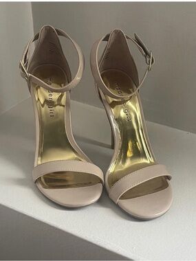 Madden Girl Blush Nude Open-Toe Ankle Strap Heels